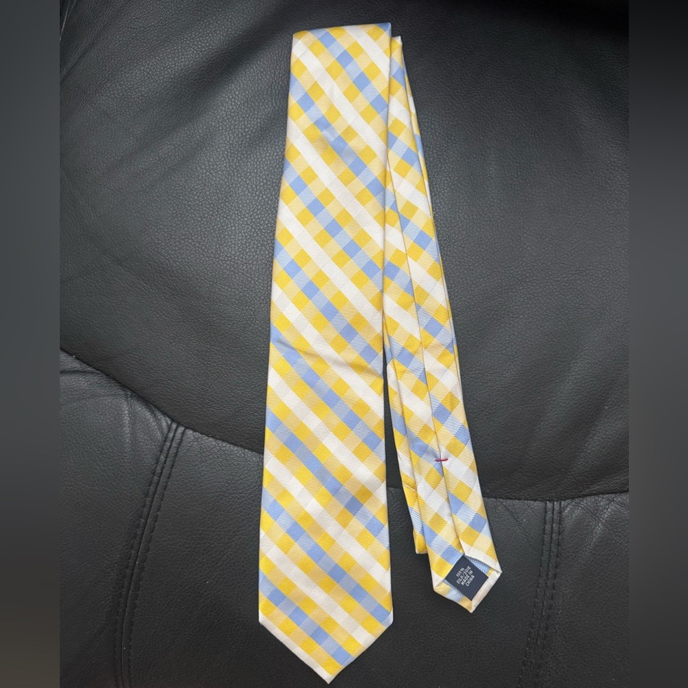 Tommy Hilfiger Yellow and Blue Zigzag Tie- NWT